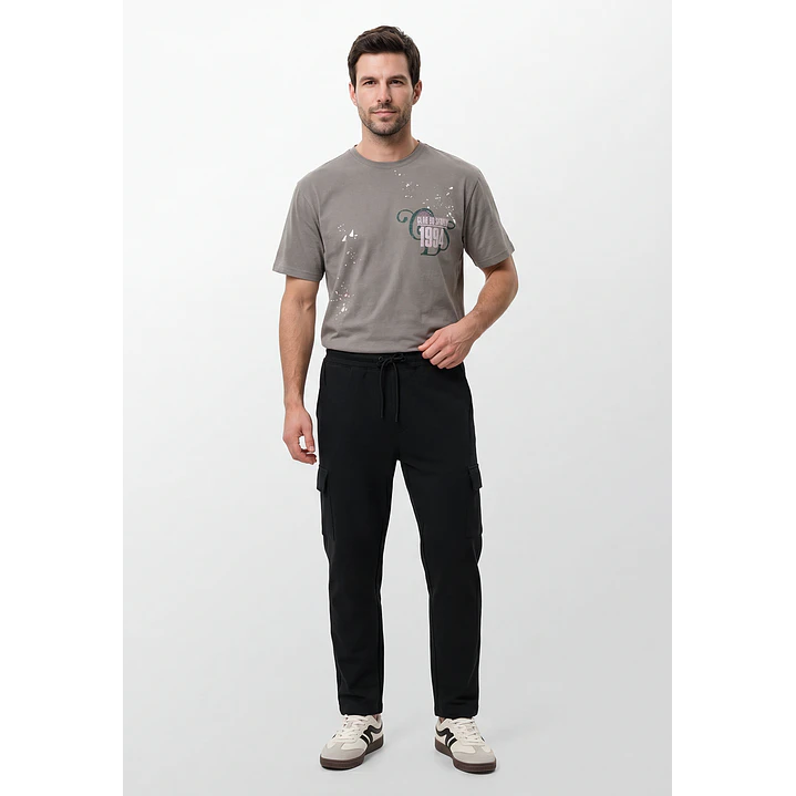 Buzo Regular Cargo Hombre Negro 4