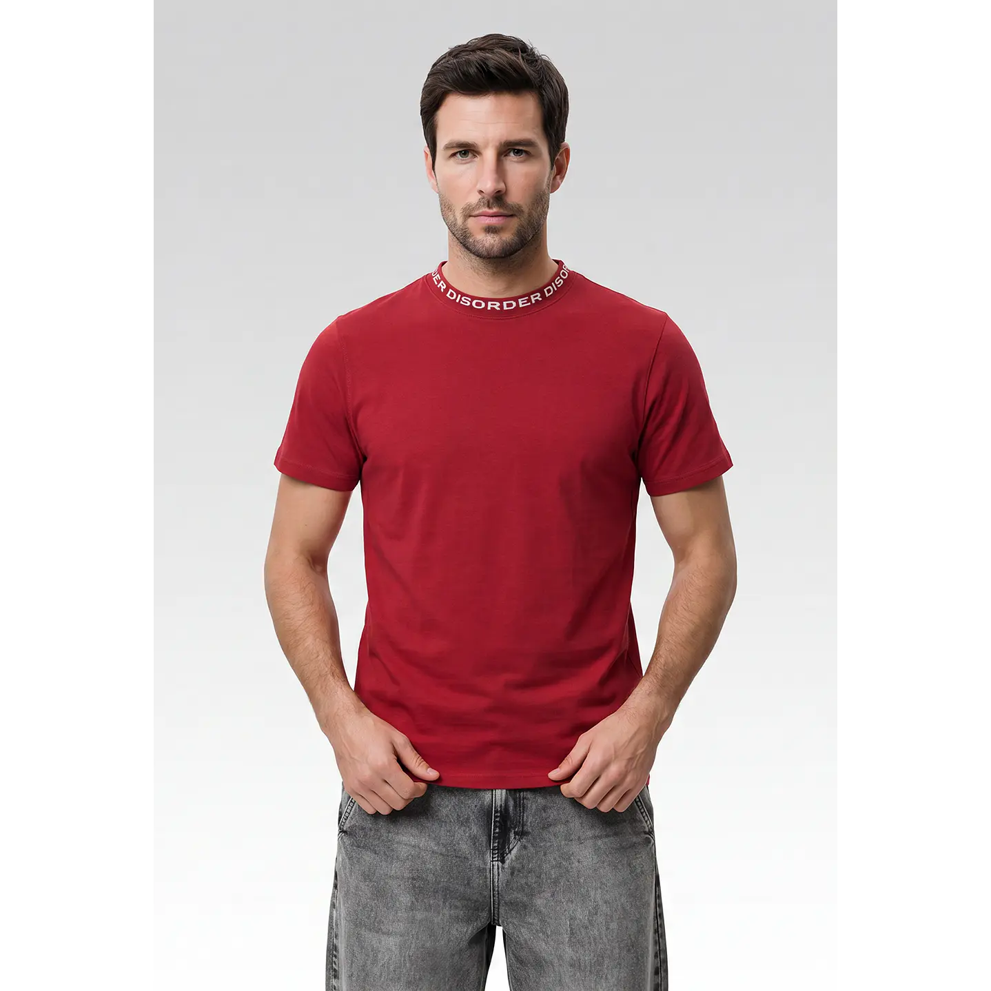 Polera Básica Hombre Rojo 1