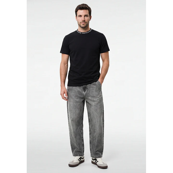 Polera Básica Hombre Negro 4