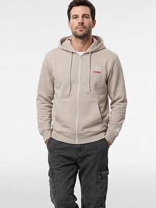 Polerón Con Cierre Casual Hombre Beige