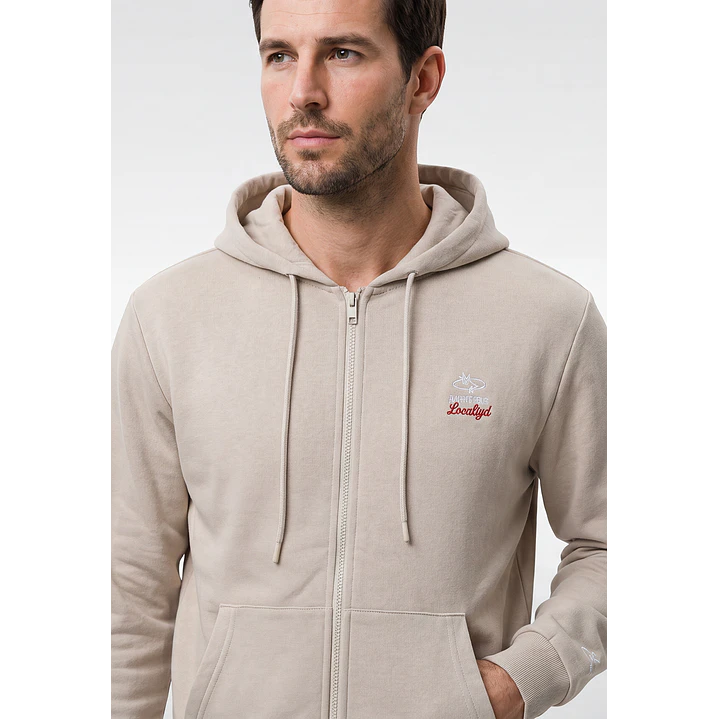 Polerón Con Cierre Casual Hombre Beige 2