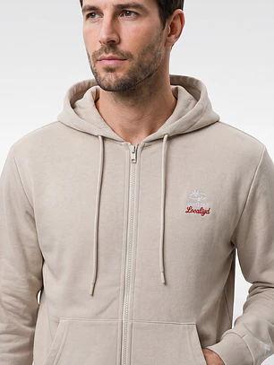 Polerón Con Cierre Casual Hombre Beige