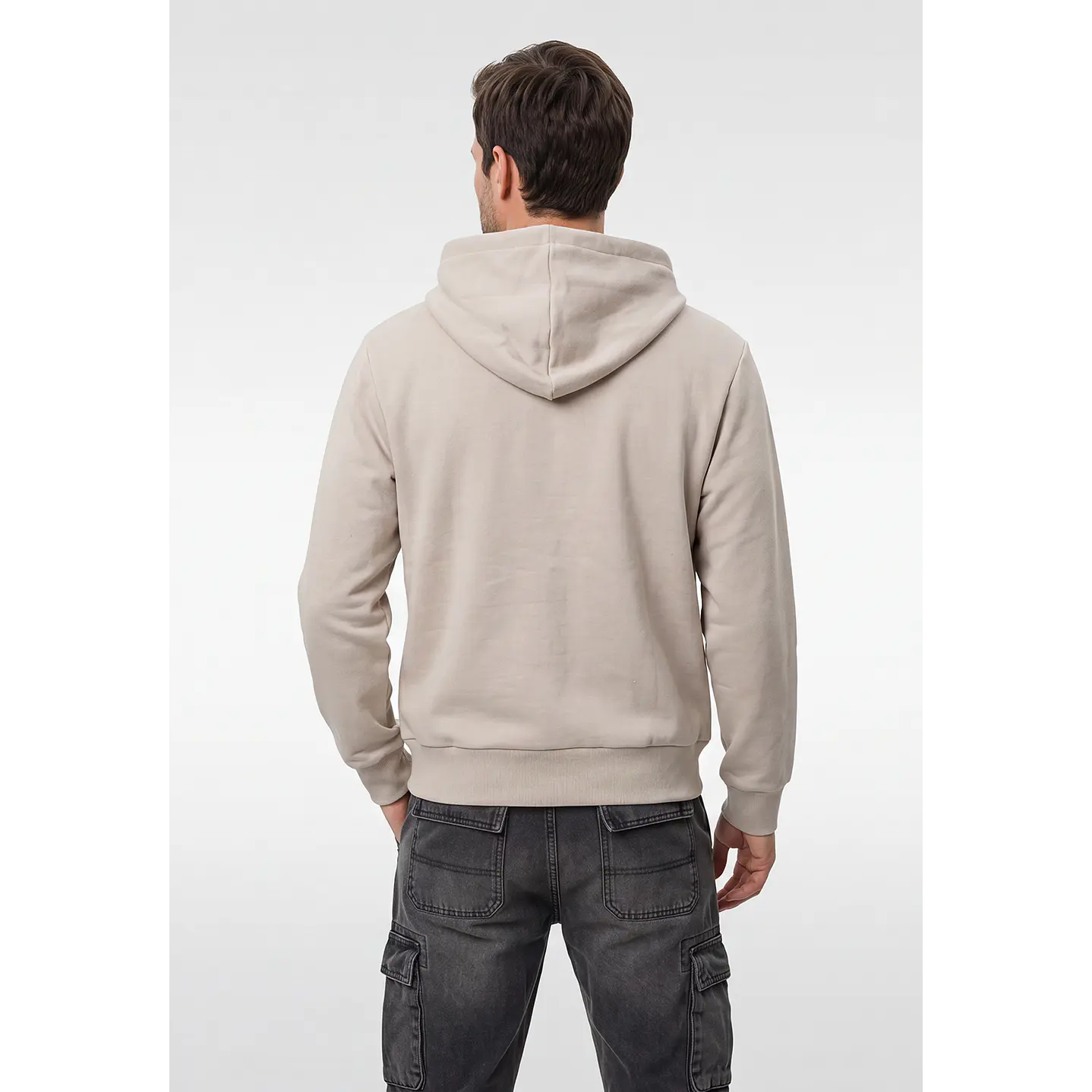 Polerón Con Cierre Casual Hombre Beige 3