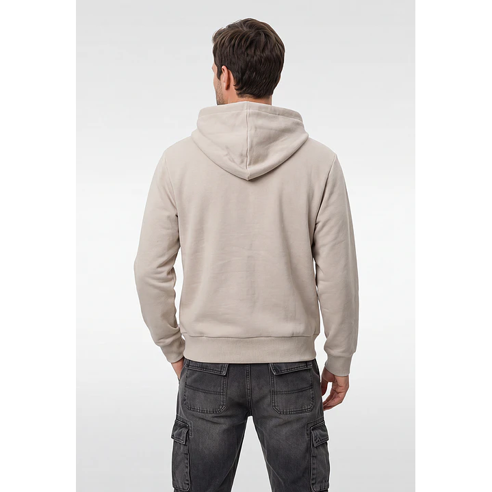 Polerón Con Cierre Casual Hombre Beige 3