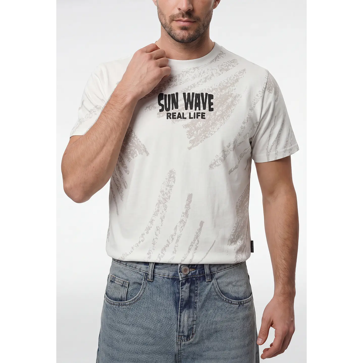 Polera Sun Wave Hombre Blanco 2