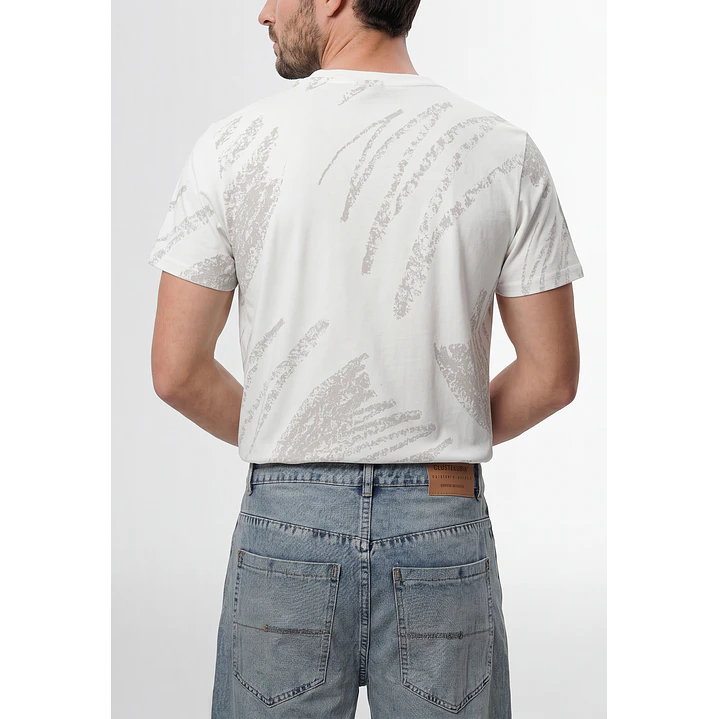 Polera Sun Wave Hombre Blanco 3