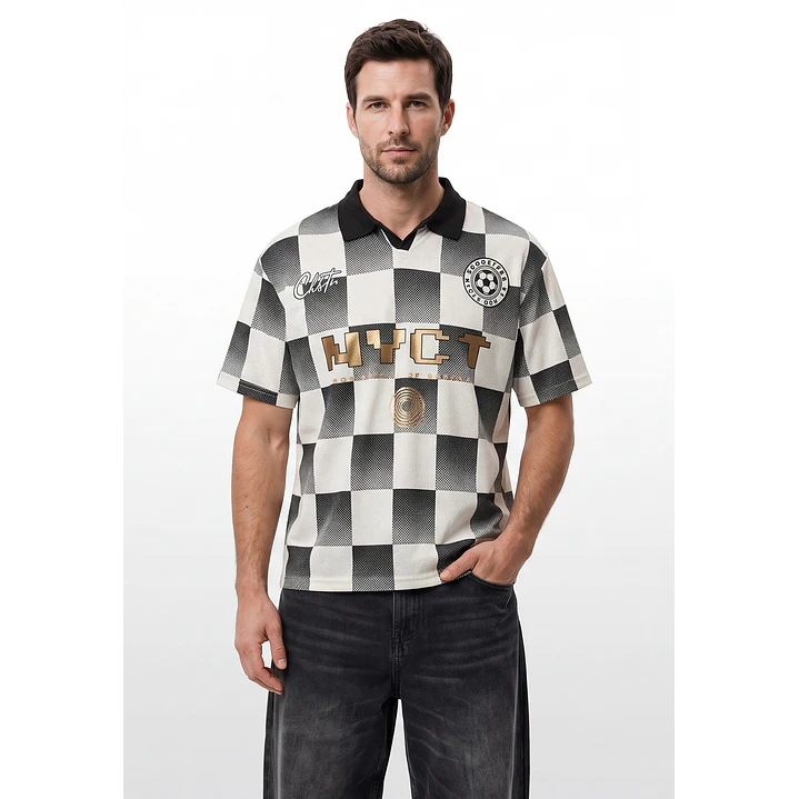 Polera Retro Fútbol Hombre Gris 1