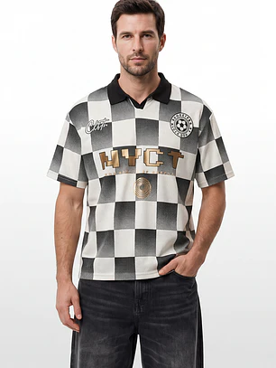Polera Retro Fútbol Hombre Gris
