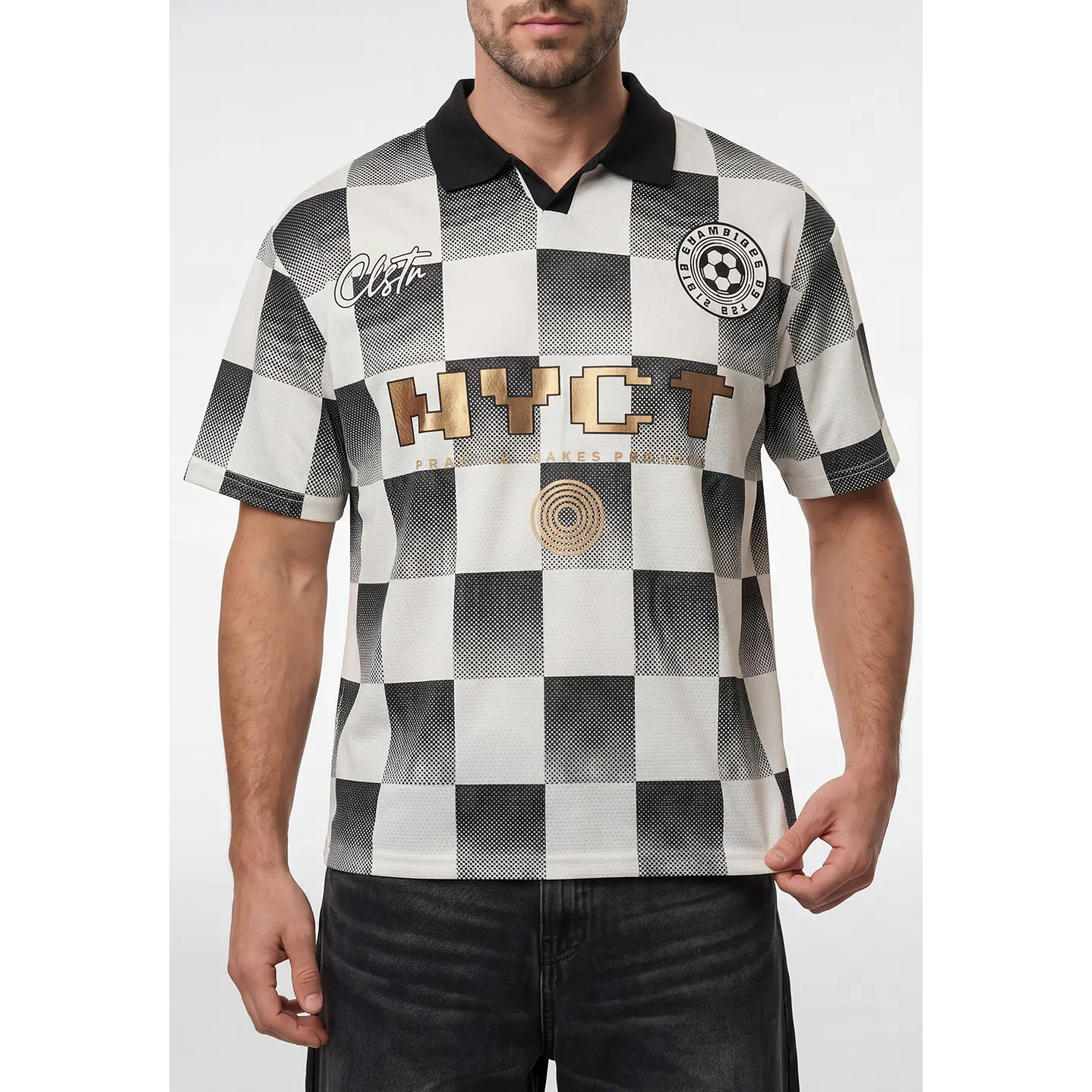 Polera Retro Fútbol Hombre Gris 2