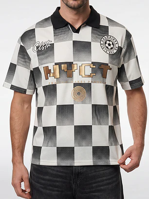Polera Retro Fútbol Hombre Gris
