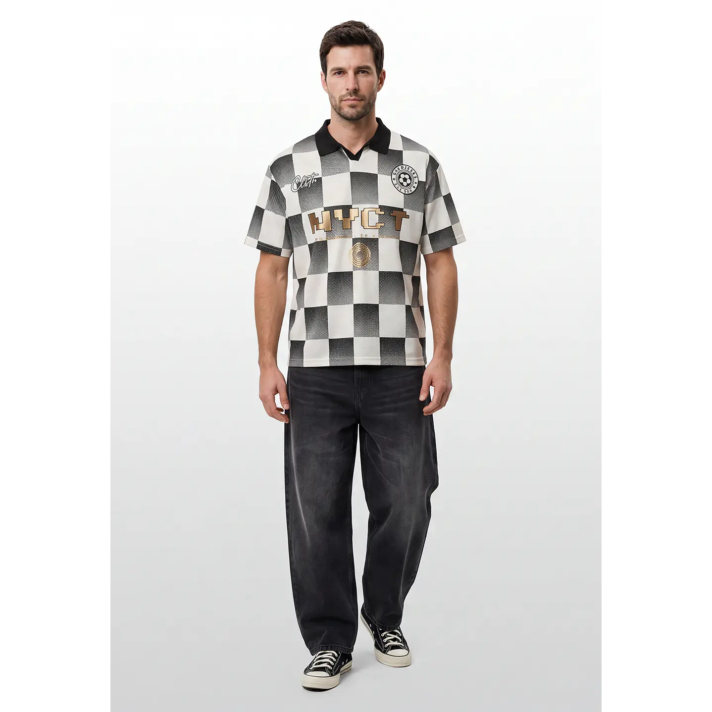 Polera Retro Fútbol Hombre Gris 4