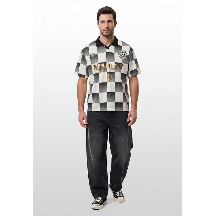 Polera Retro Fútbol Hombre Gris 4