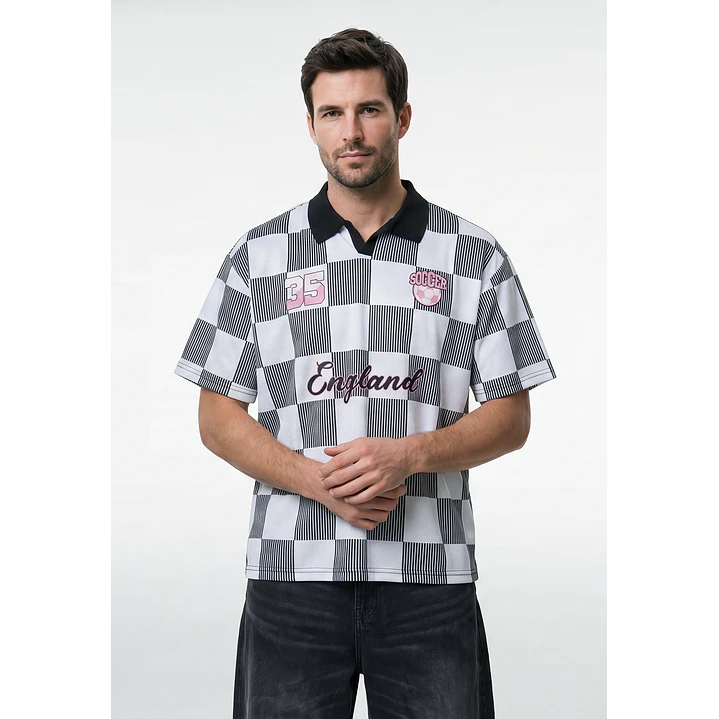 Polera Retro Fútbol Hombre Negro 1