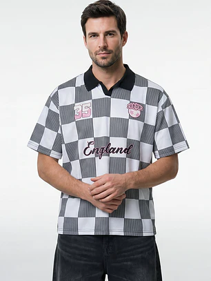 Polera Retro Fútbol Hombre Negro