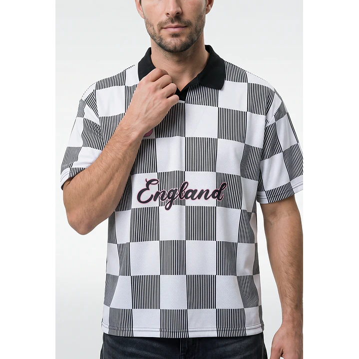 Polera Retro Fútbol Hombre Negro 3