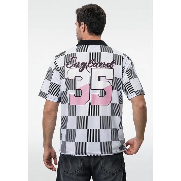 Polera Retro Fútbol Hombre Negro 4