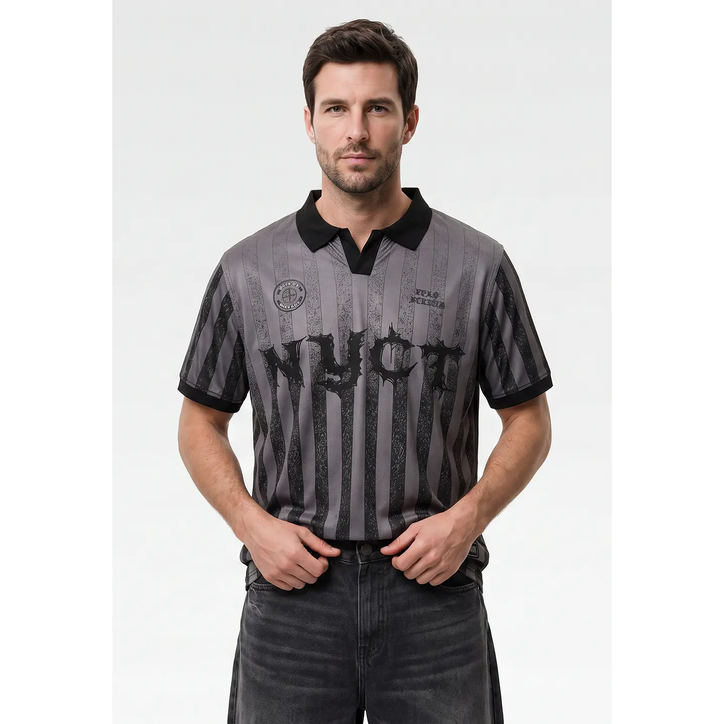 Polera Deportiva Retro Hombre Gris 1