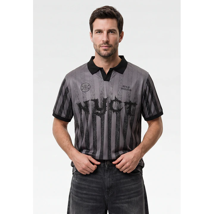 Polera Deportiva Retro Hombre Gris 1
