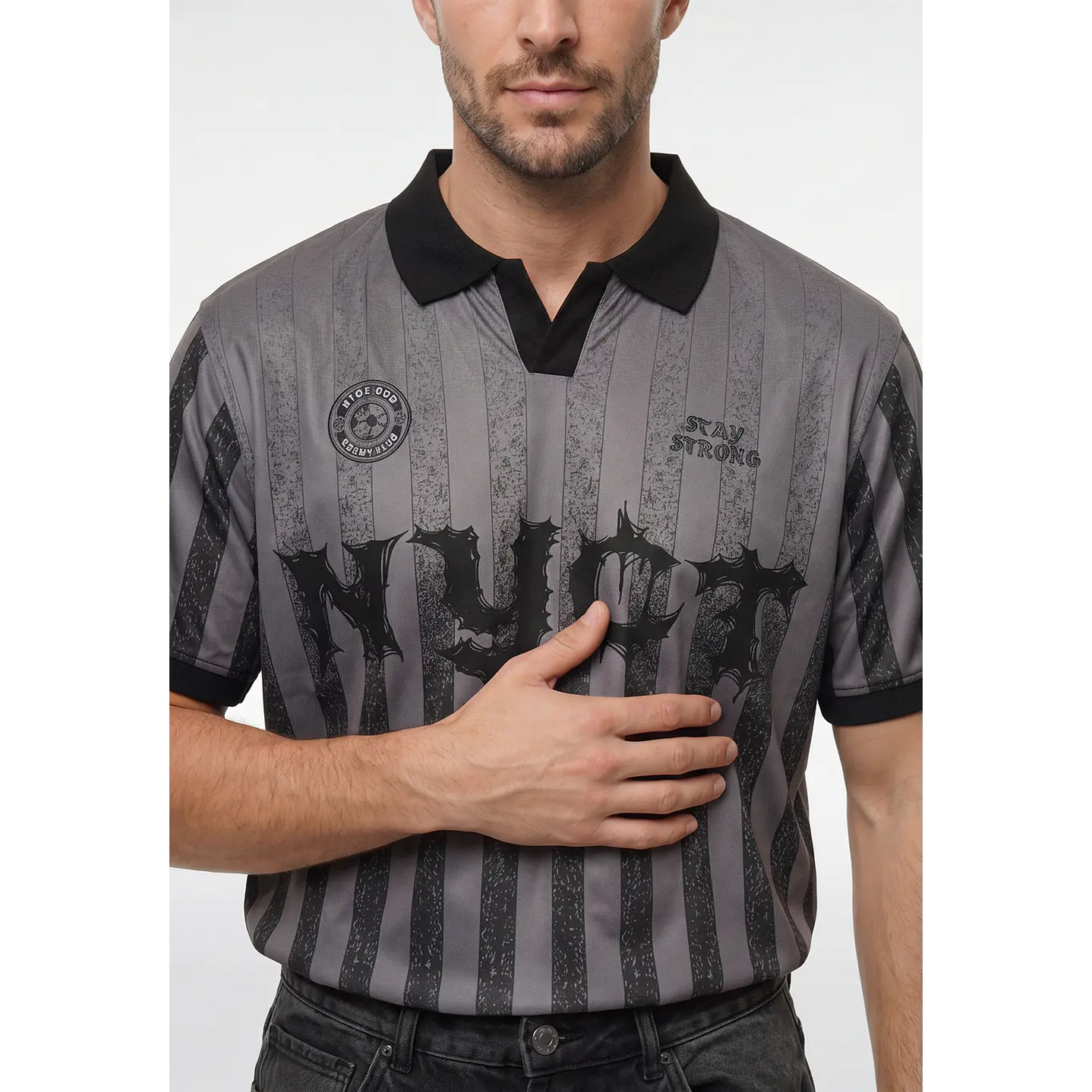 Polera Deportiva Retro Hombre Gris 2