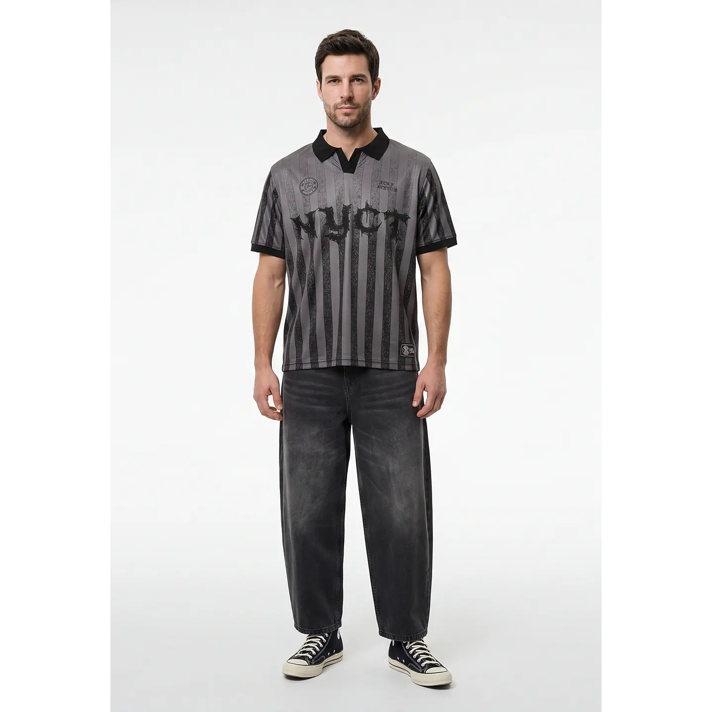 Polera Deportiva Retro Hombre Gris 4