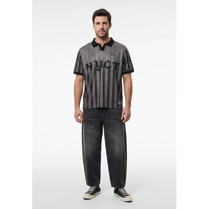 Polera Deportiva Retro Hombre Gris 4