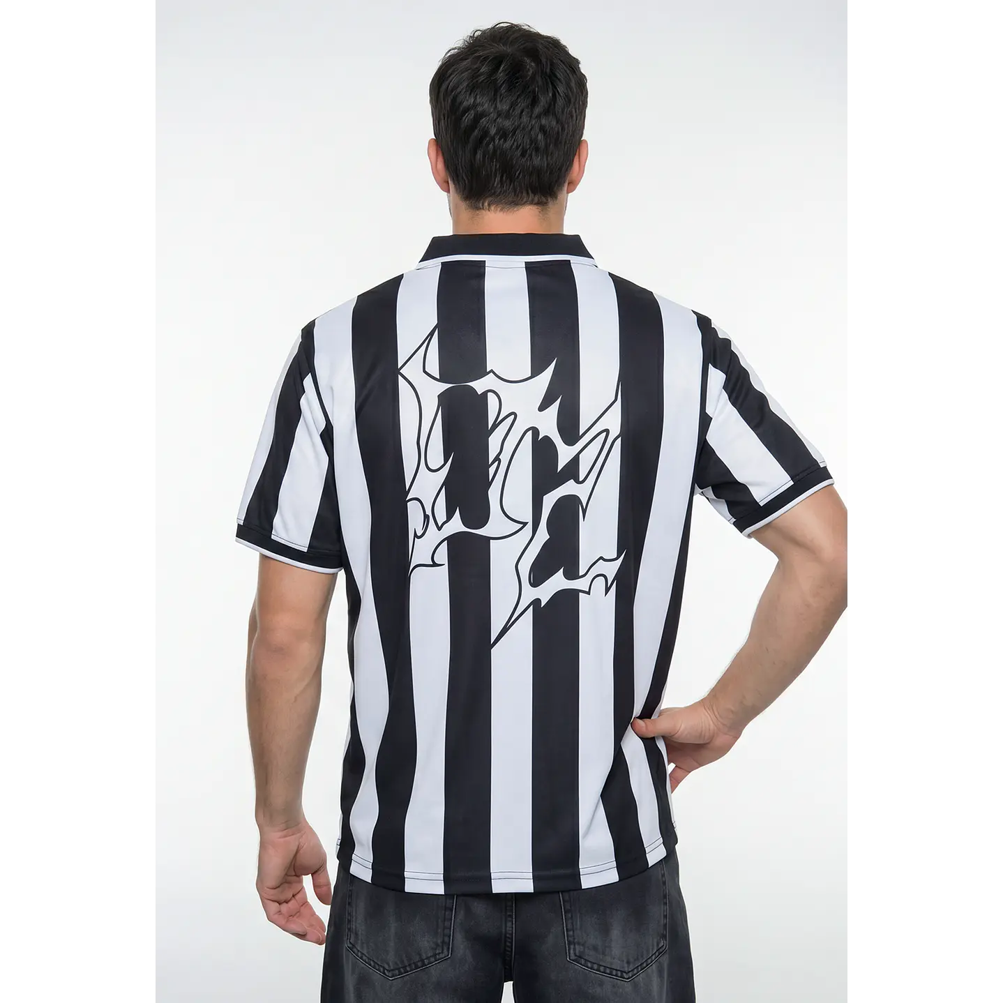 Polera Deportiva Retro Hombre Negro 3