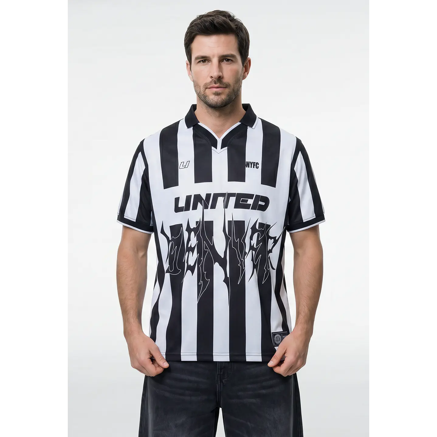Polera Deportiva Retro Hombre Negro 1