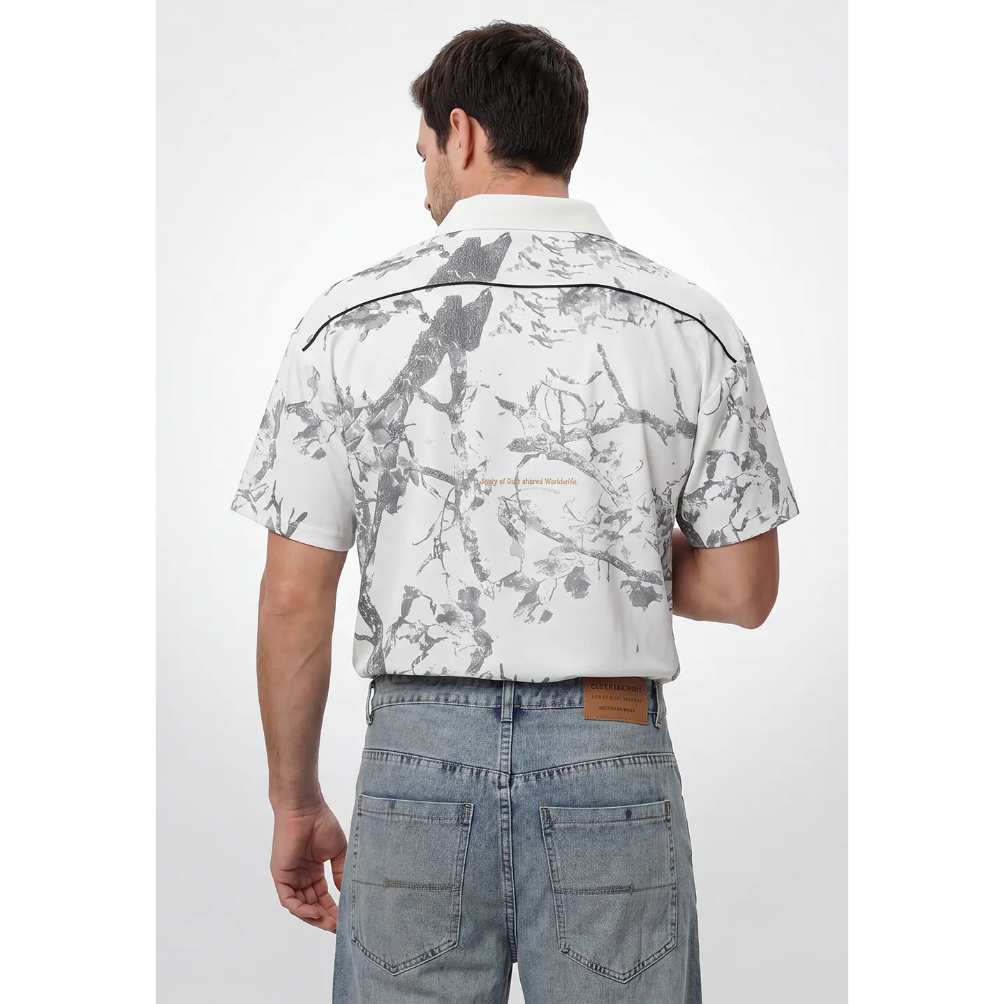 Polera Retro Camuflado Hombre Blanco 3