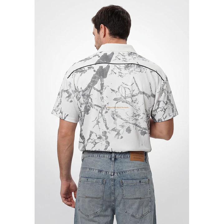 Polera Retro Camuflado Hombre Blanco 3