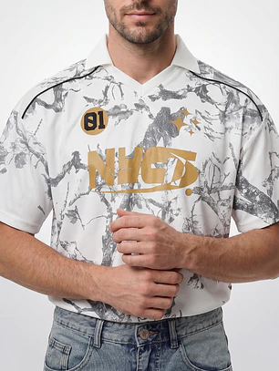 Polera Retro Camuflado Hombre Blanco