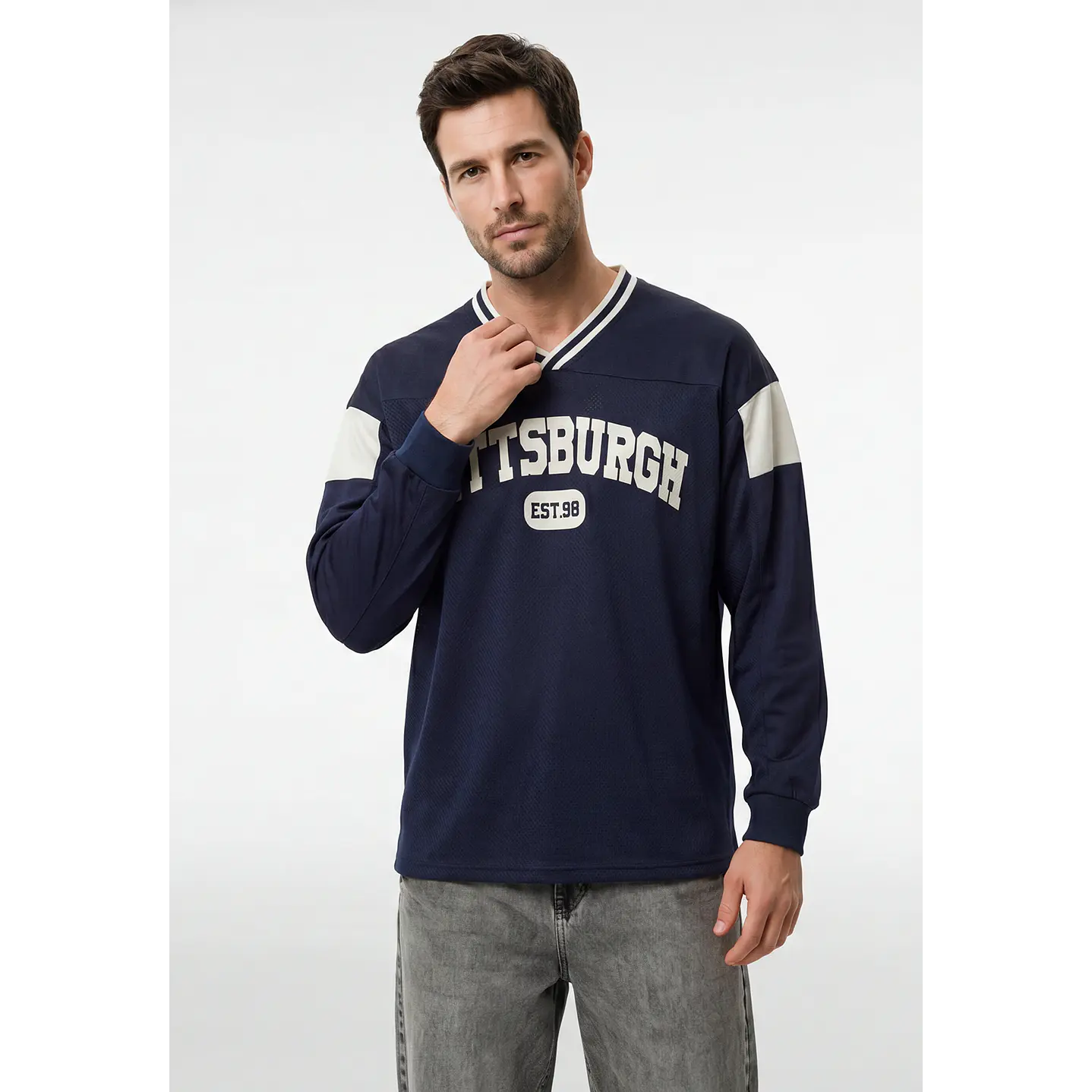 Polera Deportiva Hombre Azul 1