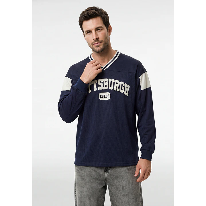 Polera Deportiva Hombre Azul 1