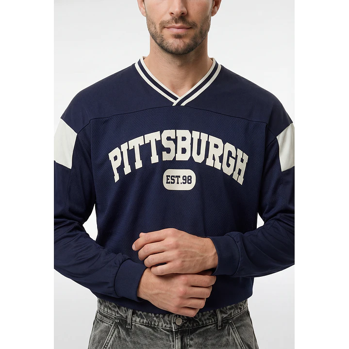 Polera Deportiva Hombre Azul 3