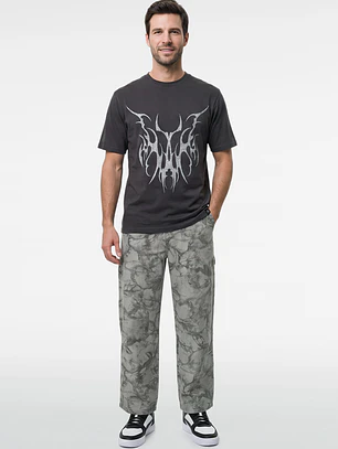 Jeans Camuflado Baggy Hombre Beige