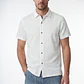 Camisa Lino Hombre Blanco - Miniatura 1