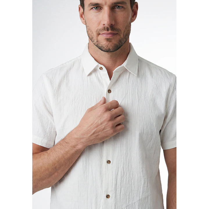Camisa Lino Hombre Blanco 2