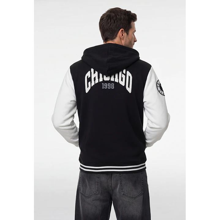 Chaqueta College Hombre Manga Larga Negro 3