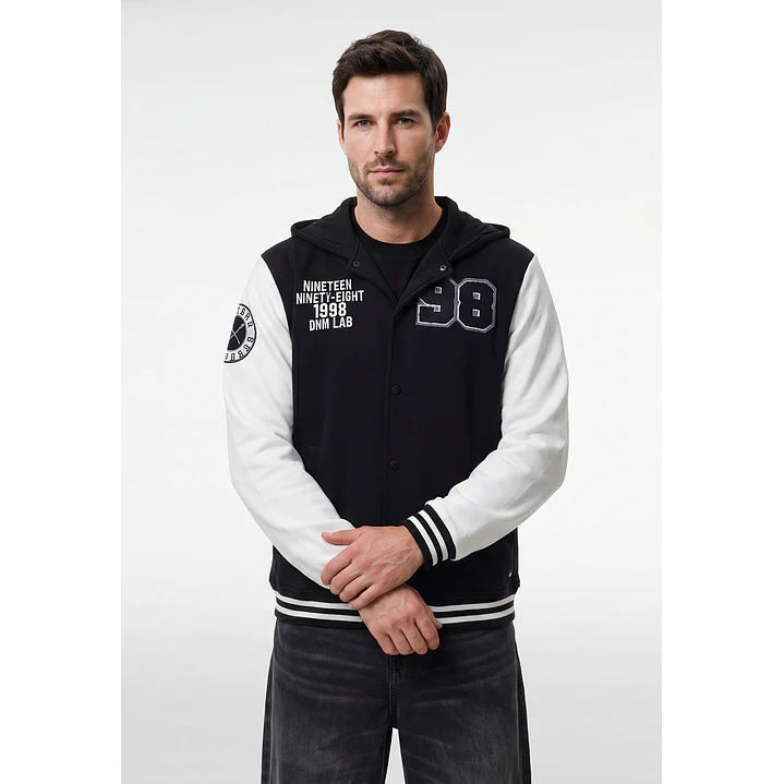 Chaqueta College Hombre Manga Larga Negro 1
