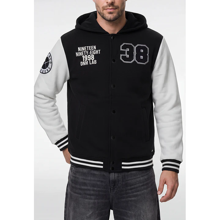 Chaqueta College Hombre Manga Larga Negro 2