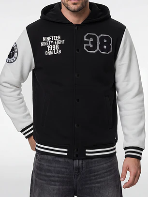 Chaqueta College Hombre Manga Larga Negro