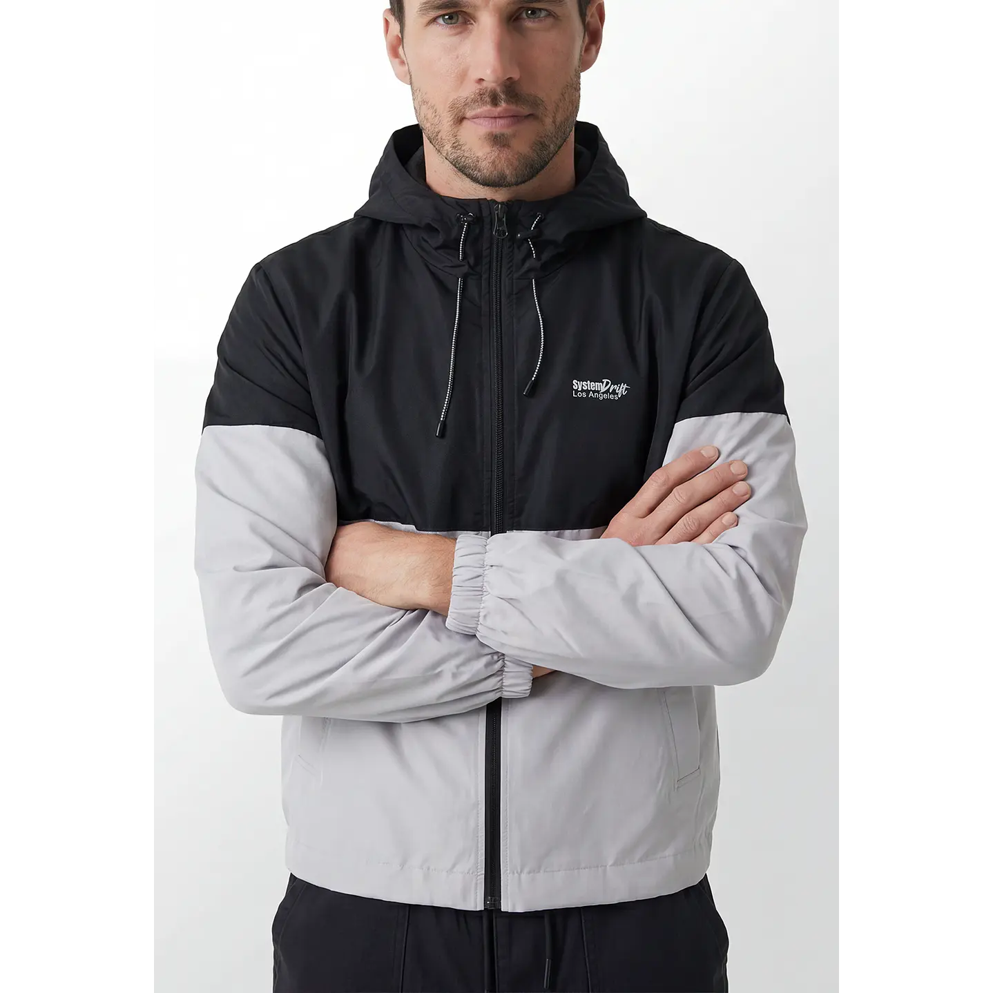 Cortaviento Bicolor Hombre Gris 2