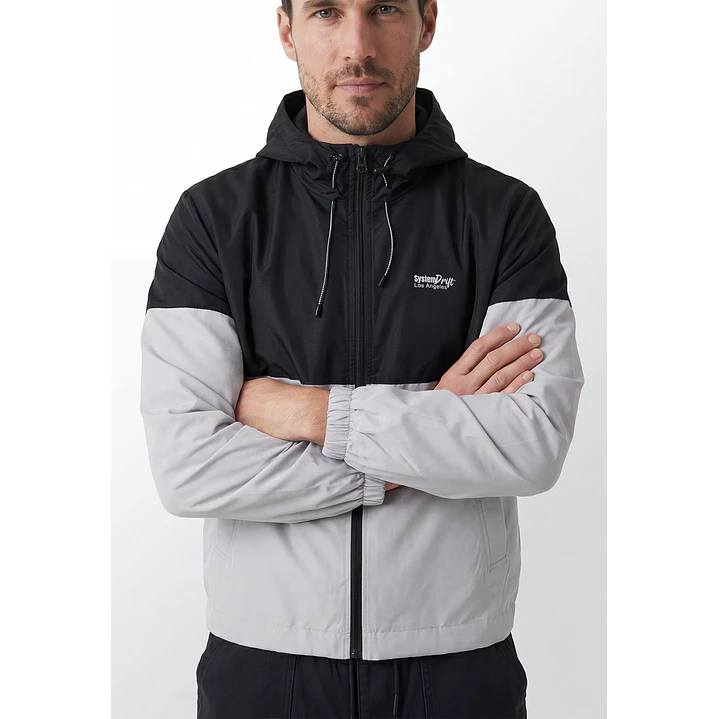 Cortaviento Bicolor Hombre Gris 2