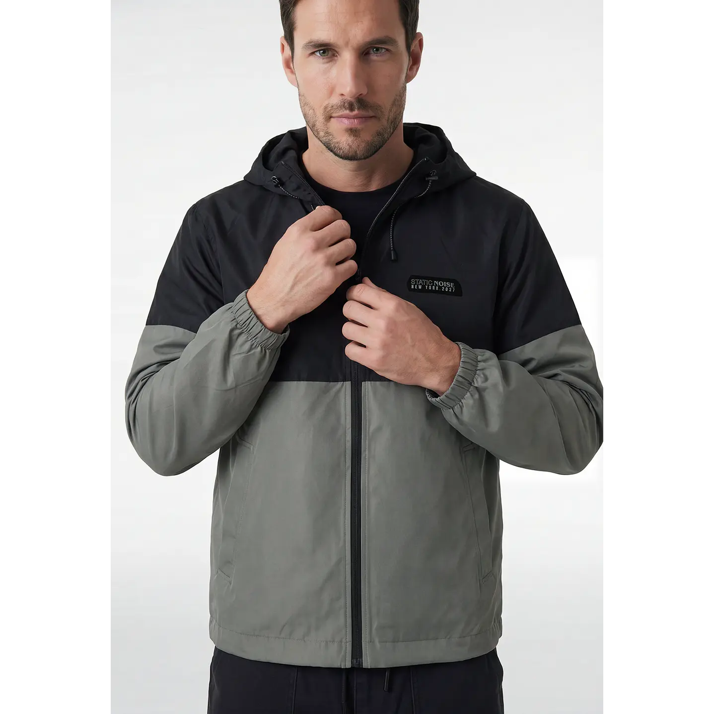 Cortaviento Bicolor Hombre Verde 2
