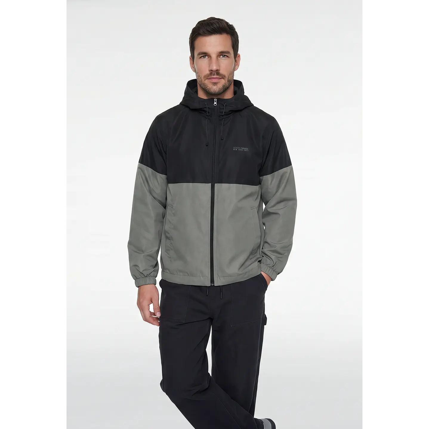 Cortaviento Bicolor Hombre Verde 1