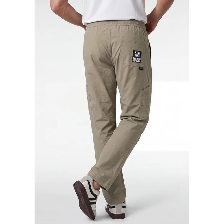 Pantalón Straight Hombre Casual Beige 2