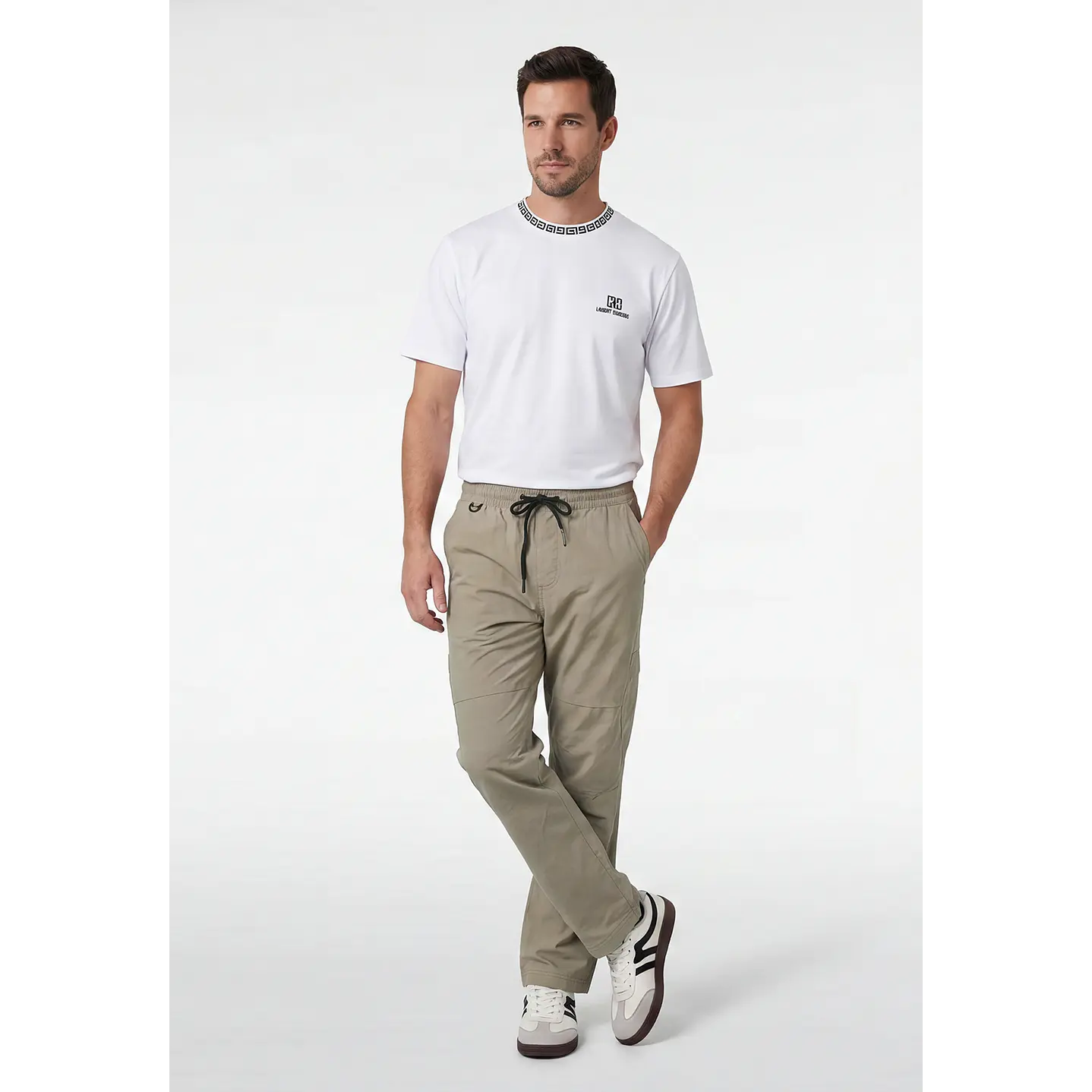 Pantalón Straight Hombre Casual Beige 3