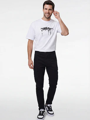 Pantalón Militar Cargo Hombre Negro