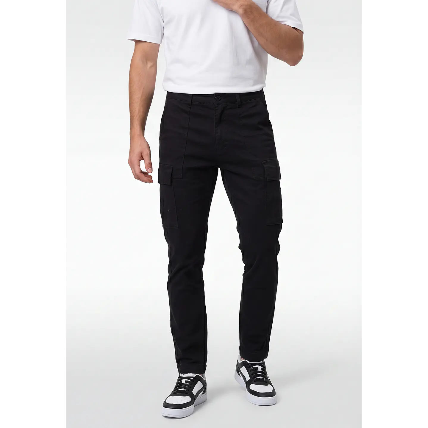 Pantalón Militar Cargo Hombre Negro 3