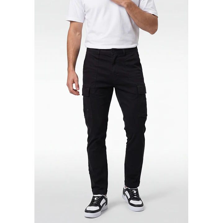 Pantalón Militar Cargo Hombre Negro 3