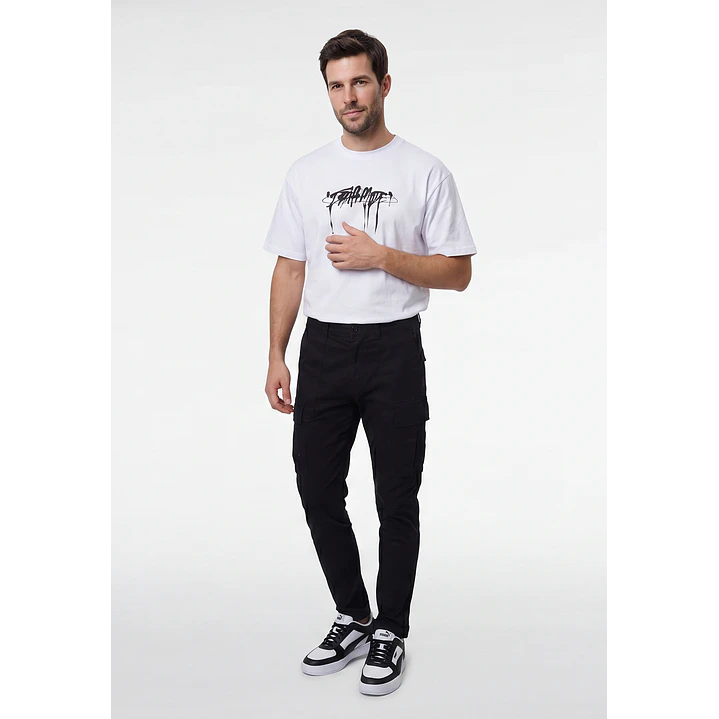 Pantalón Militar Cargo Hombre Negro 4